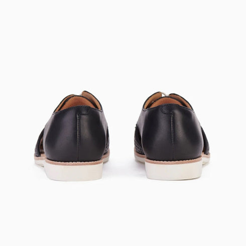 Rollie Womens Sidecut Punch Black Leather Shoe